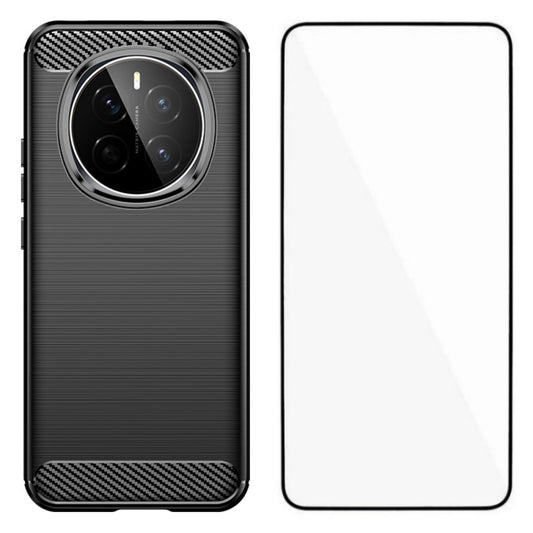 Honor Magic7 5G Handyhülle – WANLONFENG mit Displayschutzfolie der LS-Serie, großes Linsenloch, gebürstete Textur, TPU