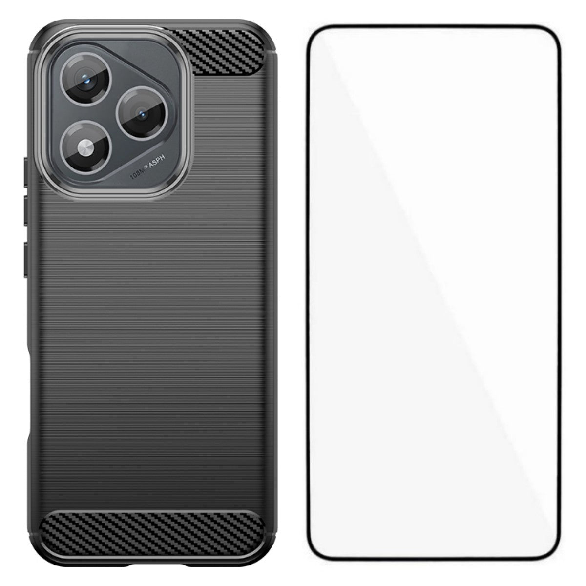 WANLONFENG For Honor 400 Lite 5G Case with Screen Film  LS Series Big Lens Hole Brushed Texture TPU Phone Cover