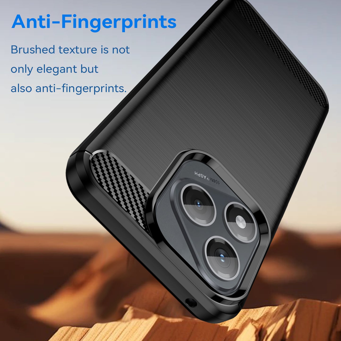 WANLONFENG For Honor 400 Lite 5G Case with Screen Film  LS Series Big Lens Hole Brushed Texture TPU Phone Cover