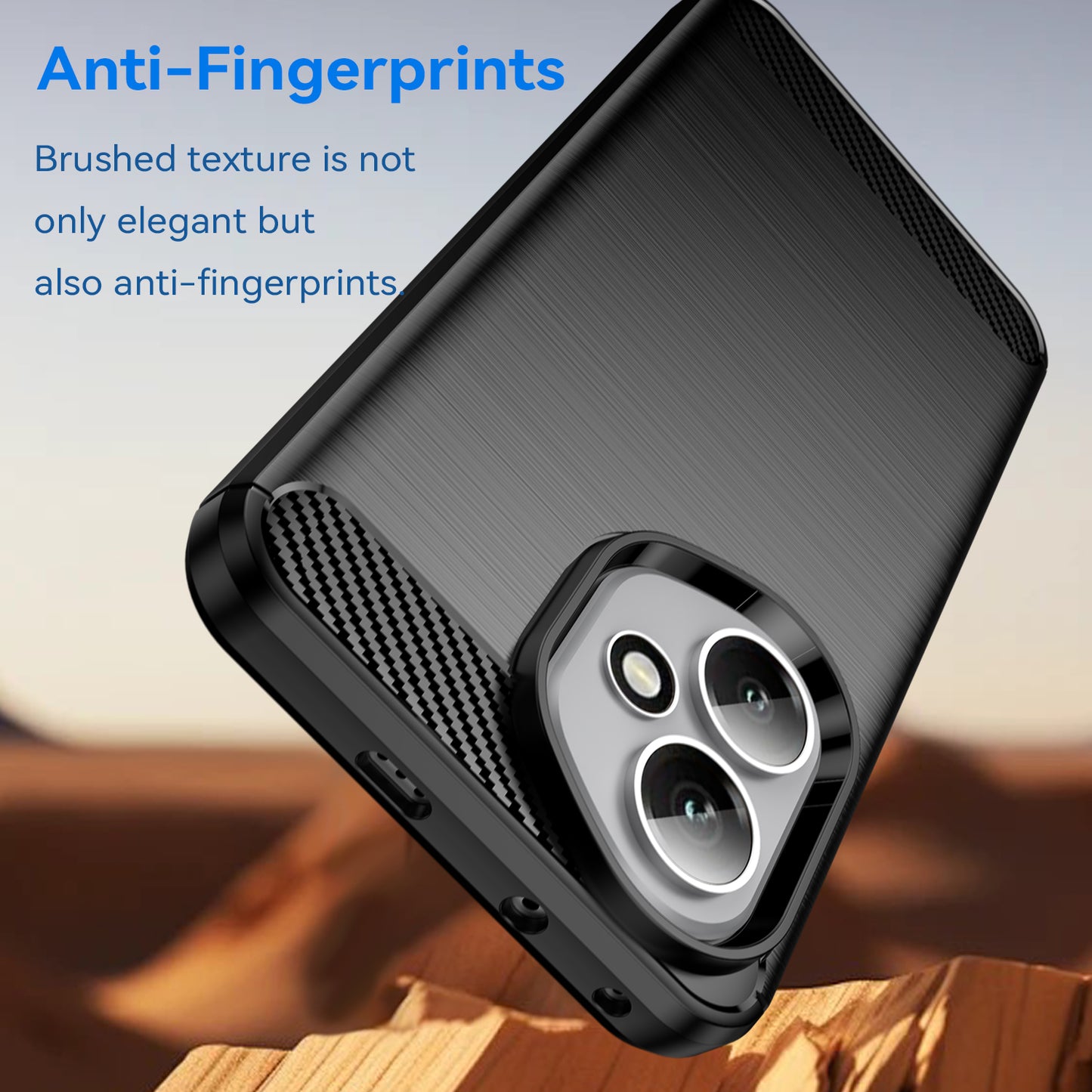 WANLONFENG For Honor 400 5G (Global) Case with Screen Film  LS Series Big Lens Hole Brushed Texture TPU Phone Cover