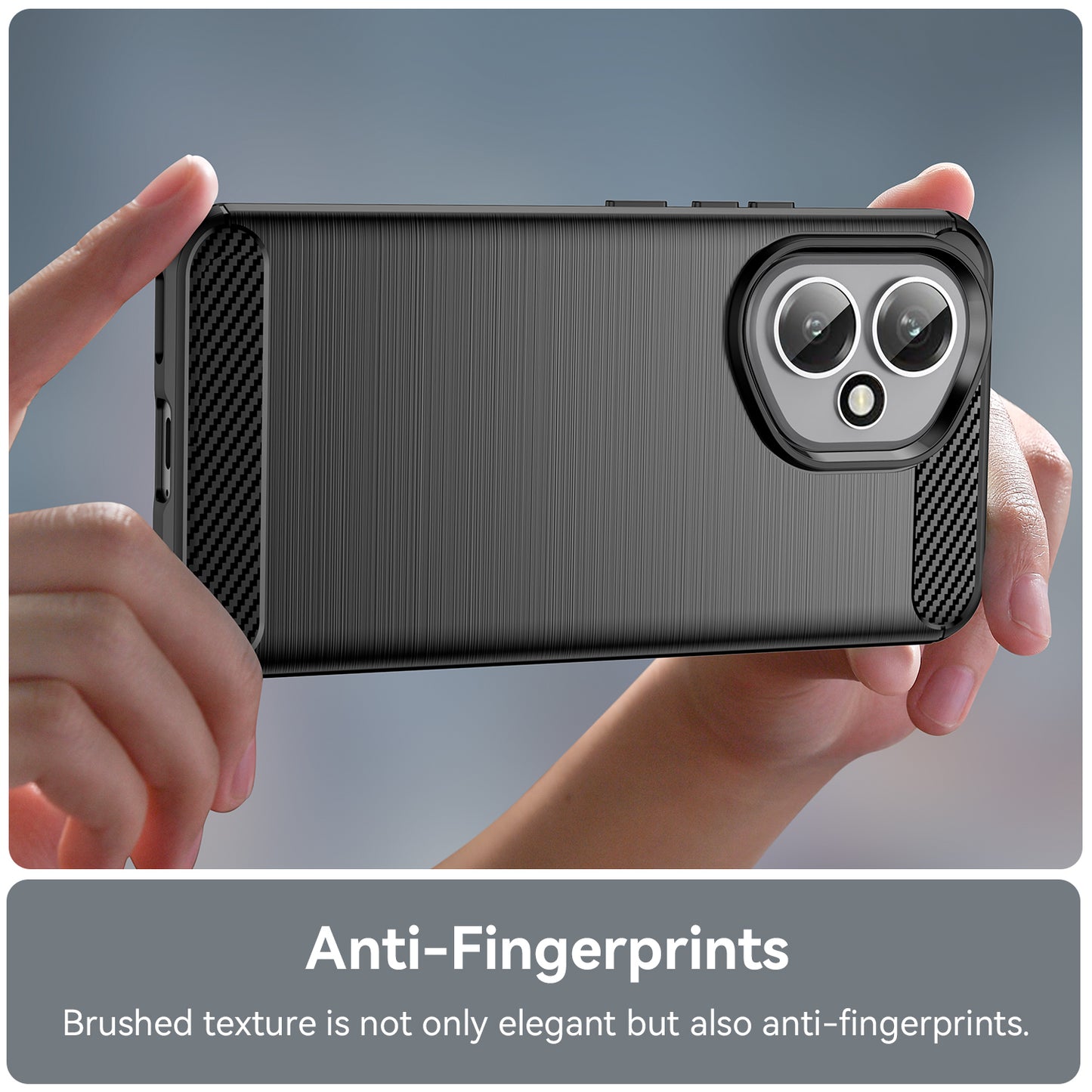 WANLONFENG For Honor 400 5G (Global) Case with Screen Film  LS Series Big Lens Hole Brushed Texture TPU Phone Cover