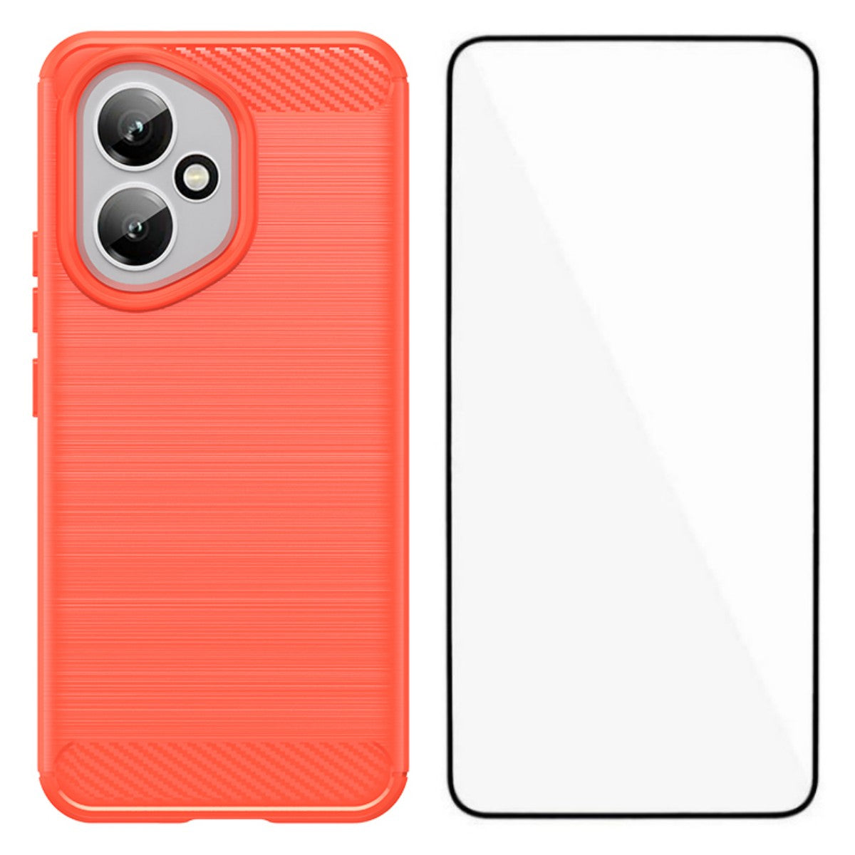 WANLONFENG For Honor 400 5G (Global) Case with Screen Film  LS Series Big Lens Hole Brushed Texture TPU Phone Cover