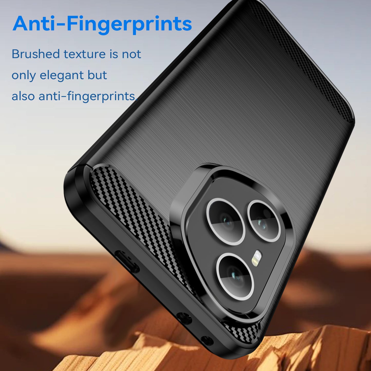 WANLONFENG For Honor 400 Pro 5G (Global) Case with Screen Film  LS Series Big Lens Hole Brushed Texture TPU Phone Cover