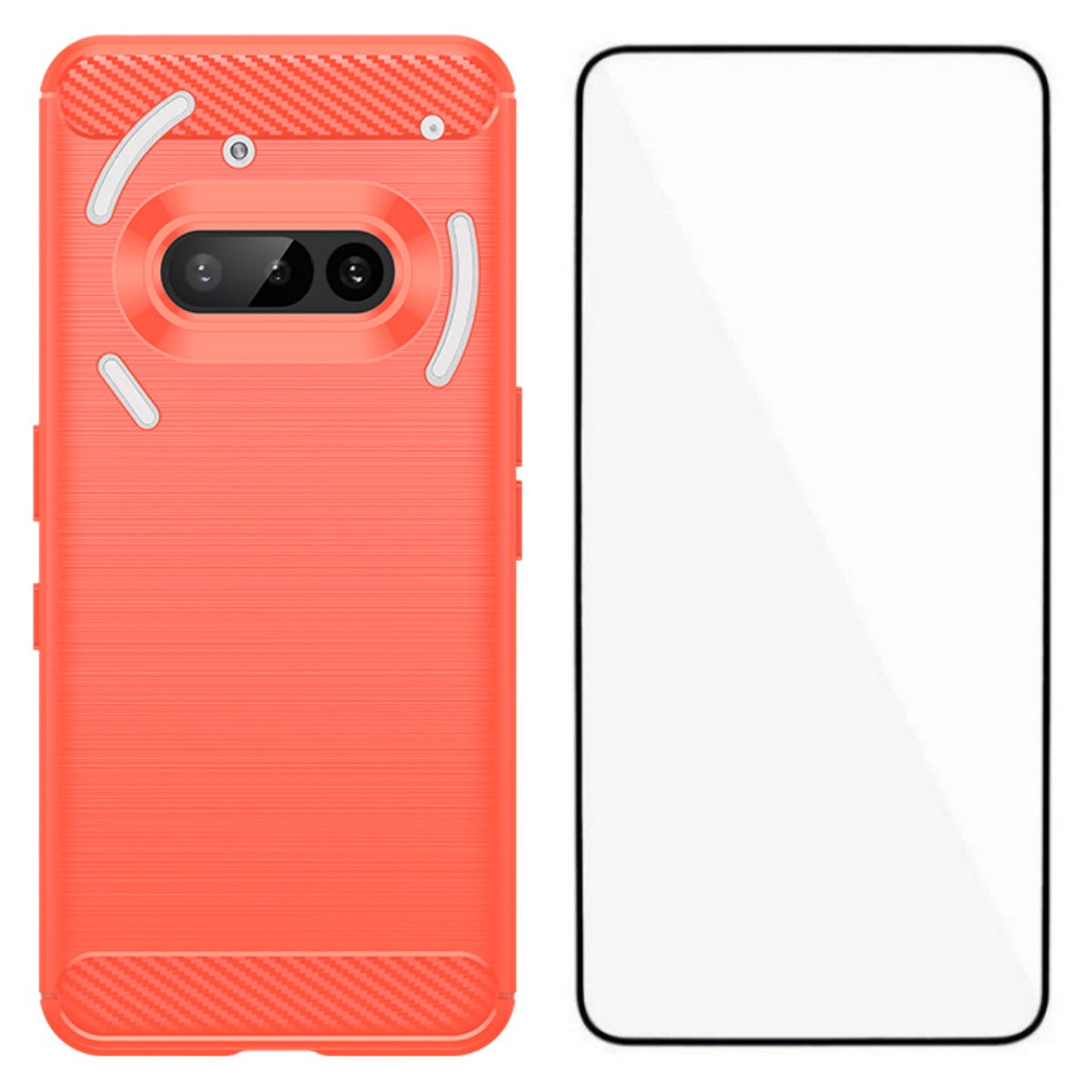 Nothing Phone (3a) Transparente Handyhülle – Mit gehärtetem Glas, LS-Serie, aus TPU mit gebürsteter Textur