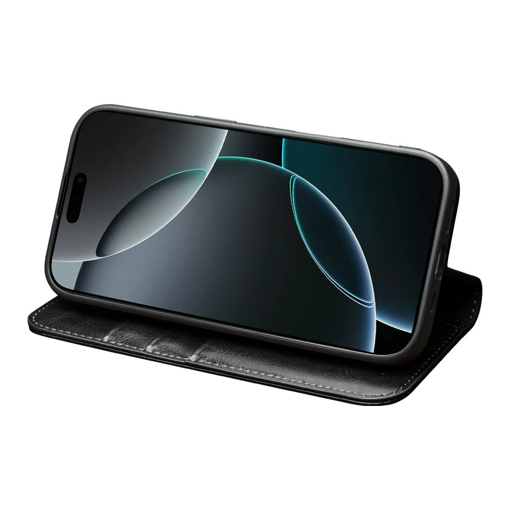 iPhone 17 Echtleder-Handyhülle – Geldbörse & Standfunktion