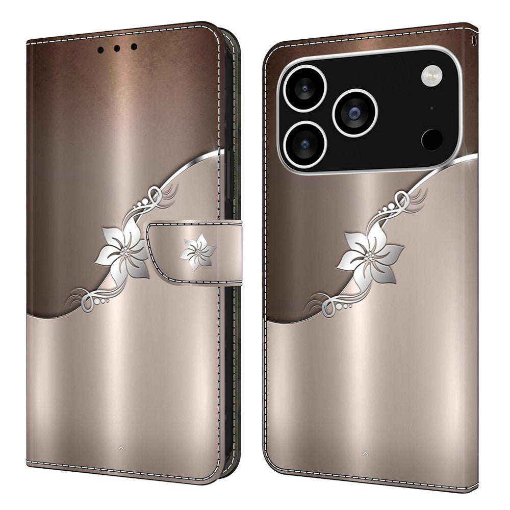 For iPhone 18 Pro / 17 Pro Case Magnetic Clasp 3D Pattern Leather Wallet Phone Cover