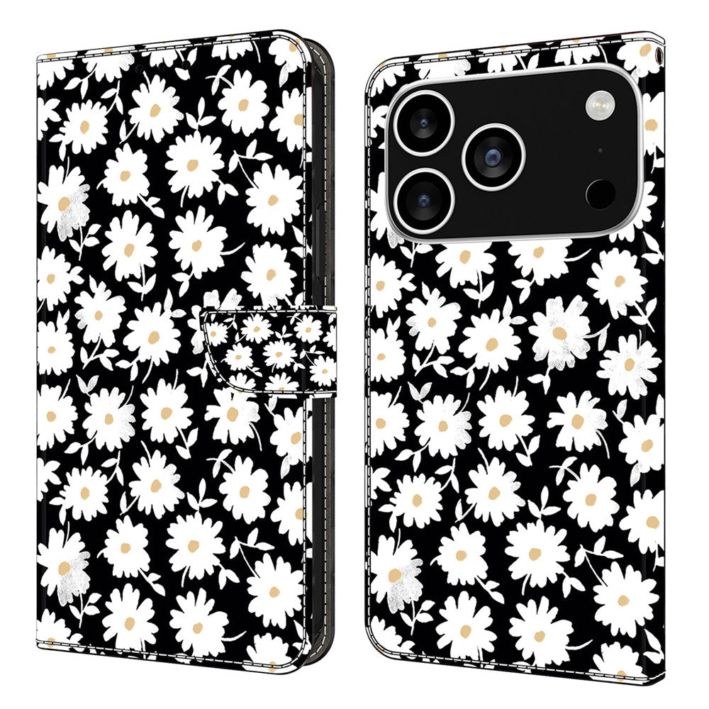 For iPhone 18 Pro / 17 Pro Case Magnetic Clasp 3D Pattern Leather Wallet Phone Cover