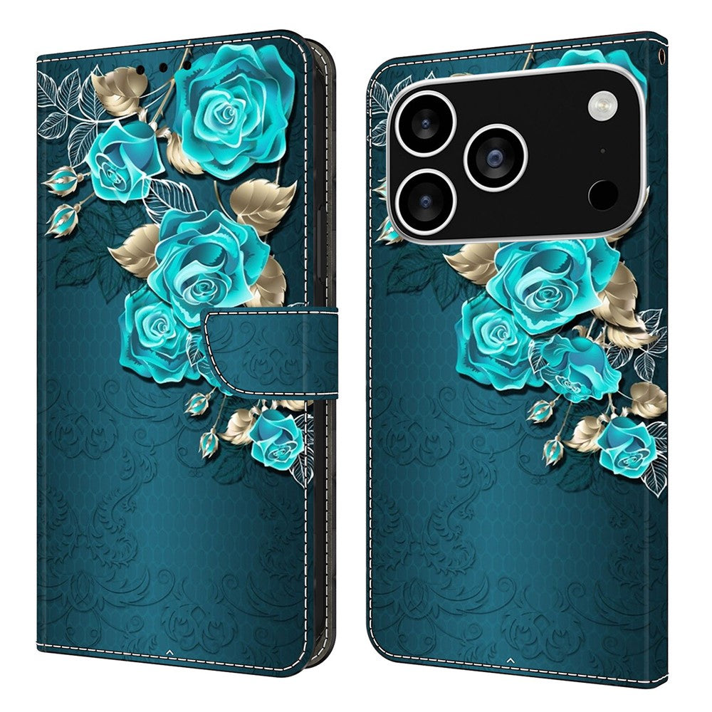 For iPhone 18 Pro / 17 Pro Case Magnetic Clasp 3D Pattern Leather Wallet Phone Cover