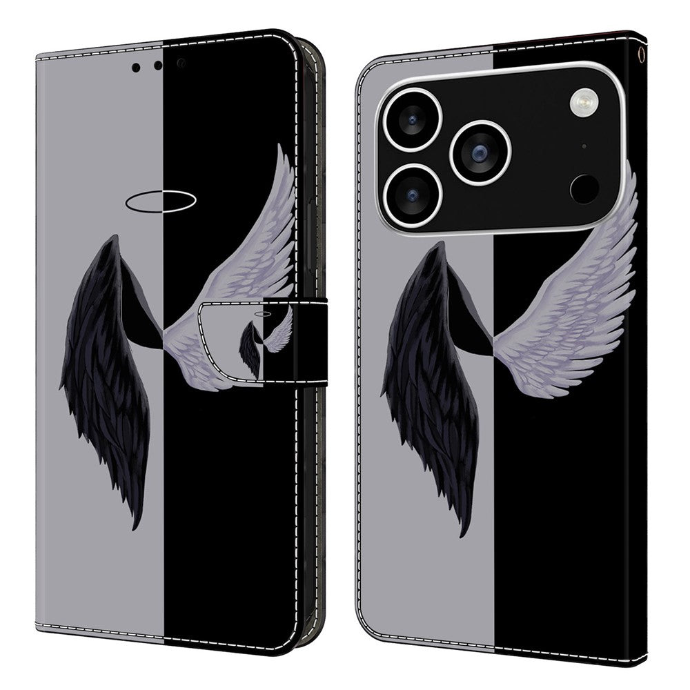 For iPhone 18 Pro / 17 Pro Case Magnetic Clasp 3D Pattern Leather Wallet Phone Cover