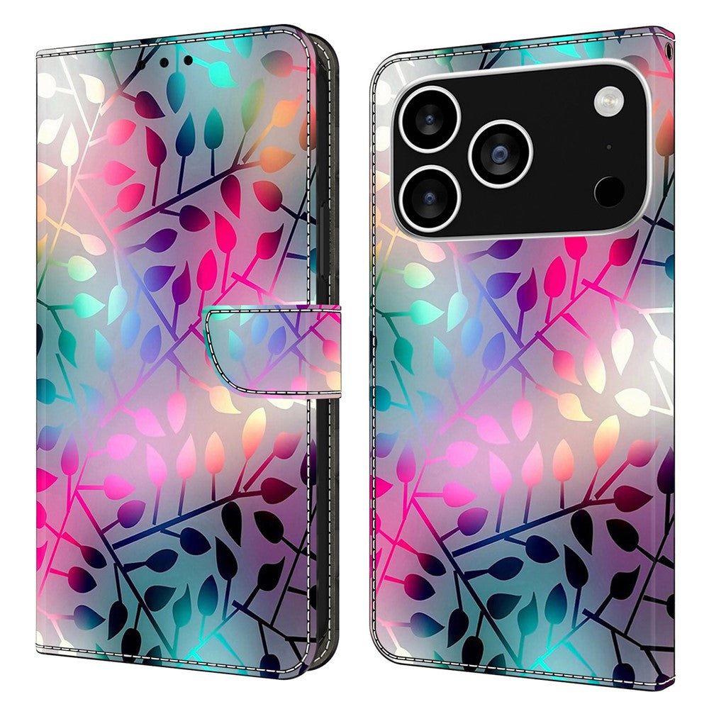 For iPhone 18 Pro / 17 Pro Case Magnetic Clasp 3D Pattern Leather Wallet Phone Cover