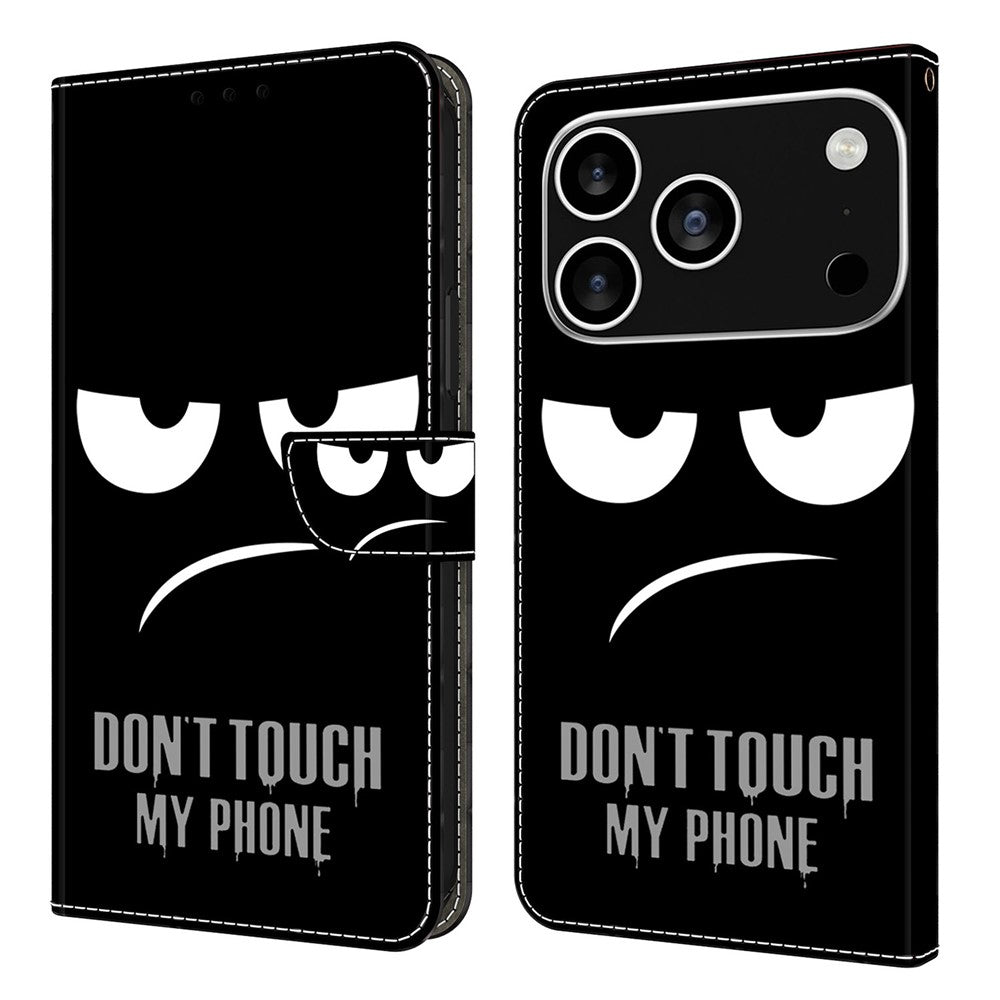 For iPhone 18 Pro / 17 Pro Case Magnetic Clasp 3D Pattern Leather Wallet Phone Cover