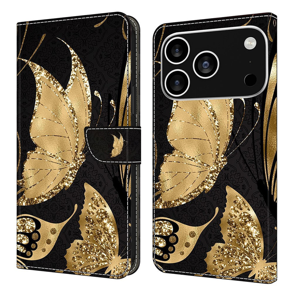 For iPhone 18 Pro Max / 17 Pro Max Case Magnetic Clasp 3D Pattern Leather Wallet Phone Cover