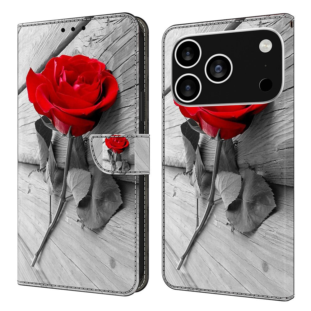 For iPhone 18 Pro Max / 17 Pro Max Case Magnetic Clasp 3D Pattern Leather Wallet Phone Cover
