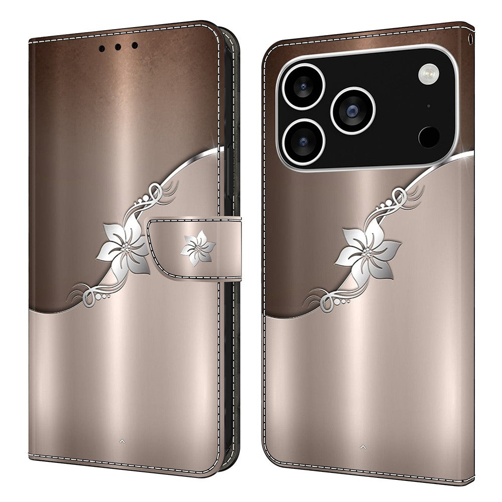 For iPhone 18 Pro Max / 17 Pro Max Case Magnetic Clasp 3D Pattern Leather Wallet Phone Cover