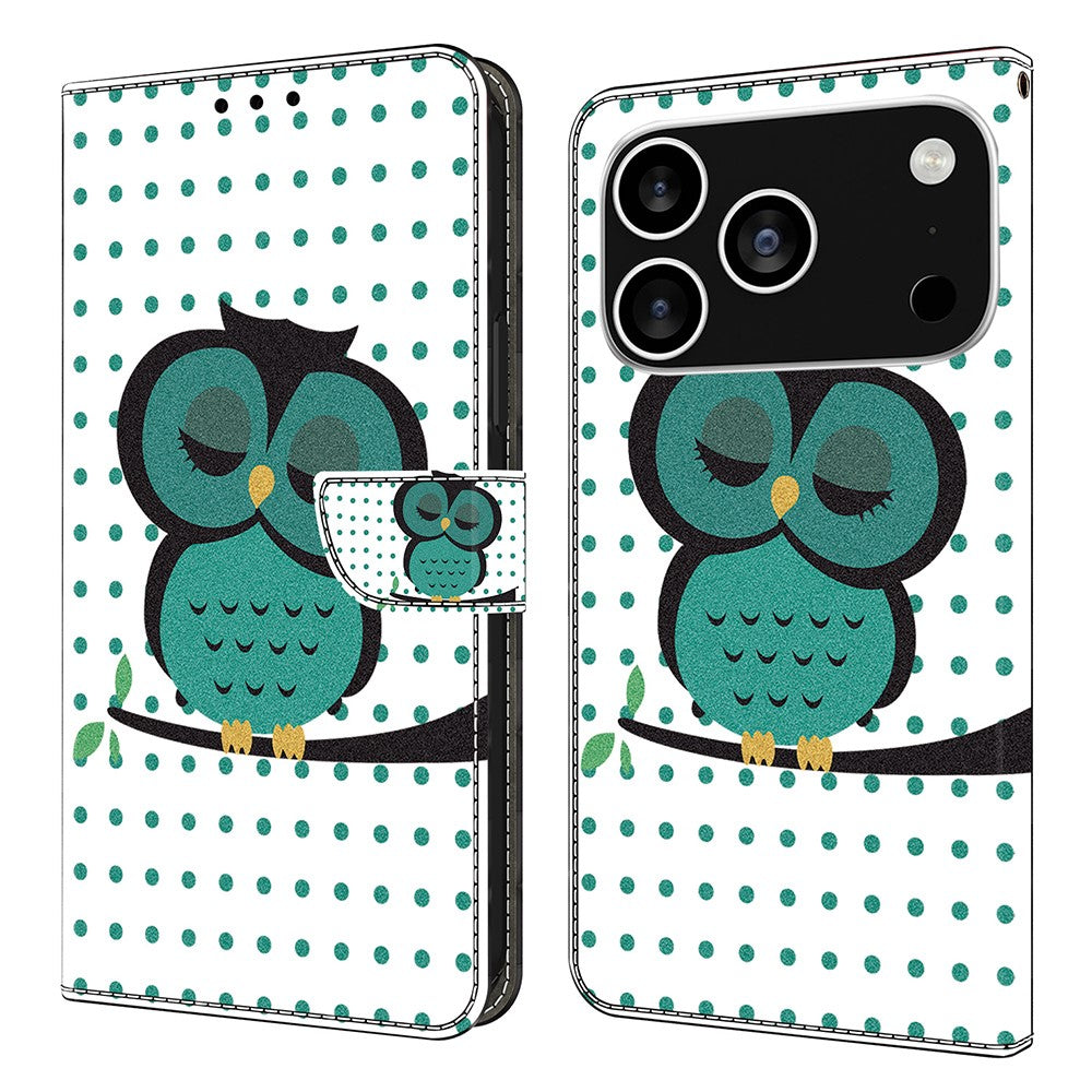 For iPhone 18 Pro Max / 17 Pro Max Case Magnetic Clasp 3D Pattern Leather Wallet Phone Cover