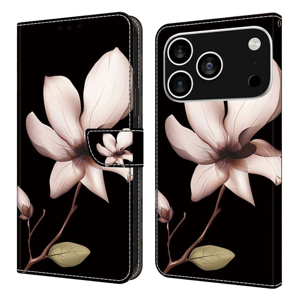 For iPhone 18 Pro Max / 17 Pro Max Case Magnetic Clasp 3D Pattern Leather Wallet Phone Cover