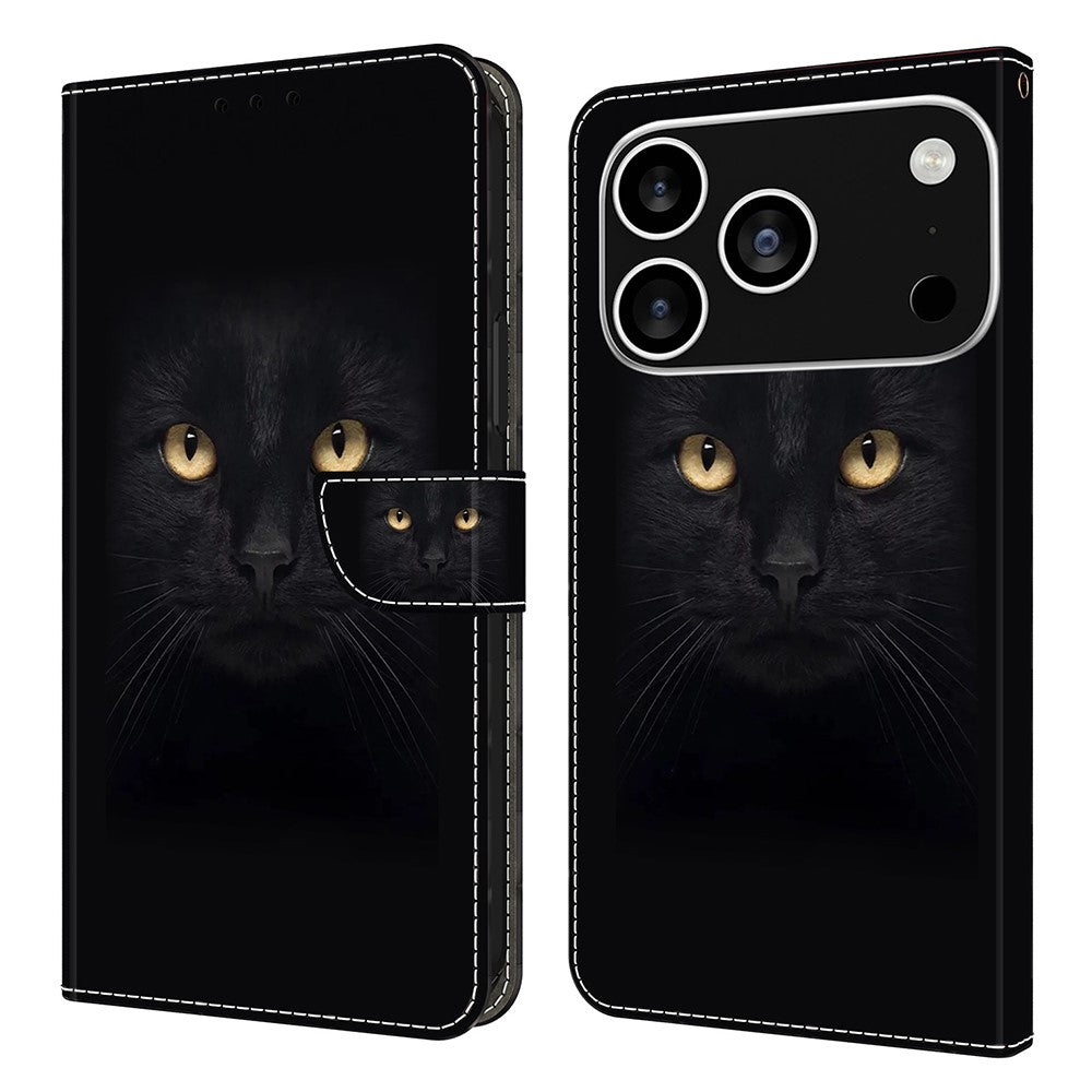 For iPhone 18 Pro Max / 17 Pro Max Case Magnetic Clasp 3D Pattern Leather Wallet Phone Cover