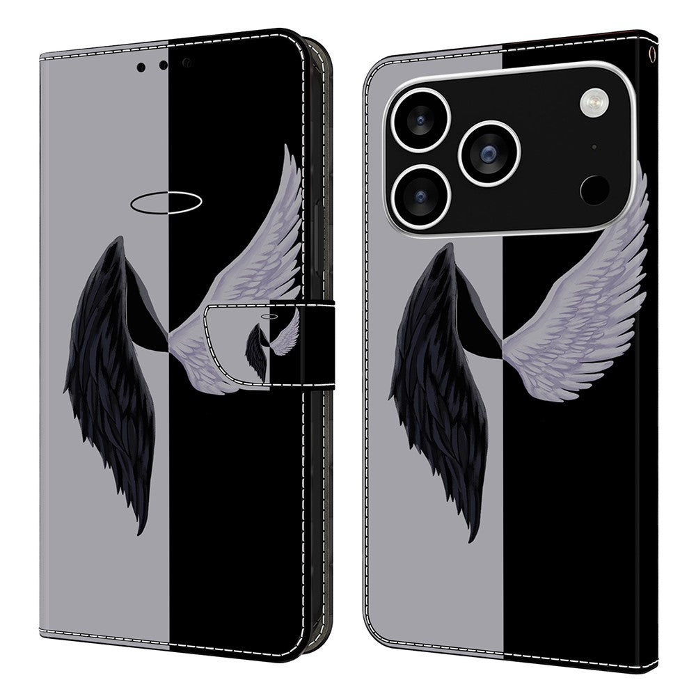 For iPhone 18 Pro Max / 17 Pro Max Case Magnetic Clasp 3D Pattern Leather Wallet Phone Cover