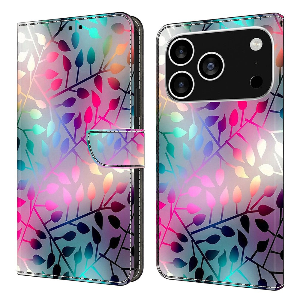 For iPhone 18 Pro Max / 17 Pro Max Case Magnetic Clasp 3D Pattern Leather Wallet Phone Cover