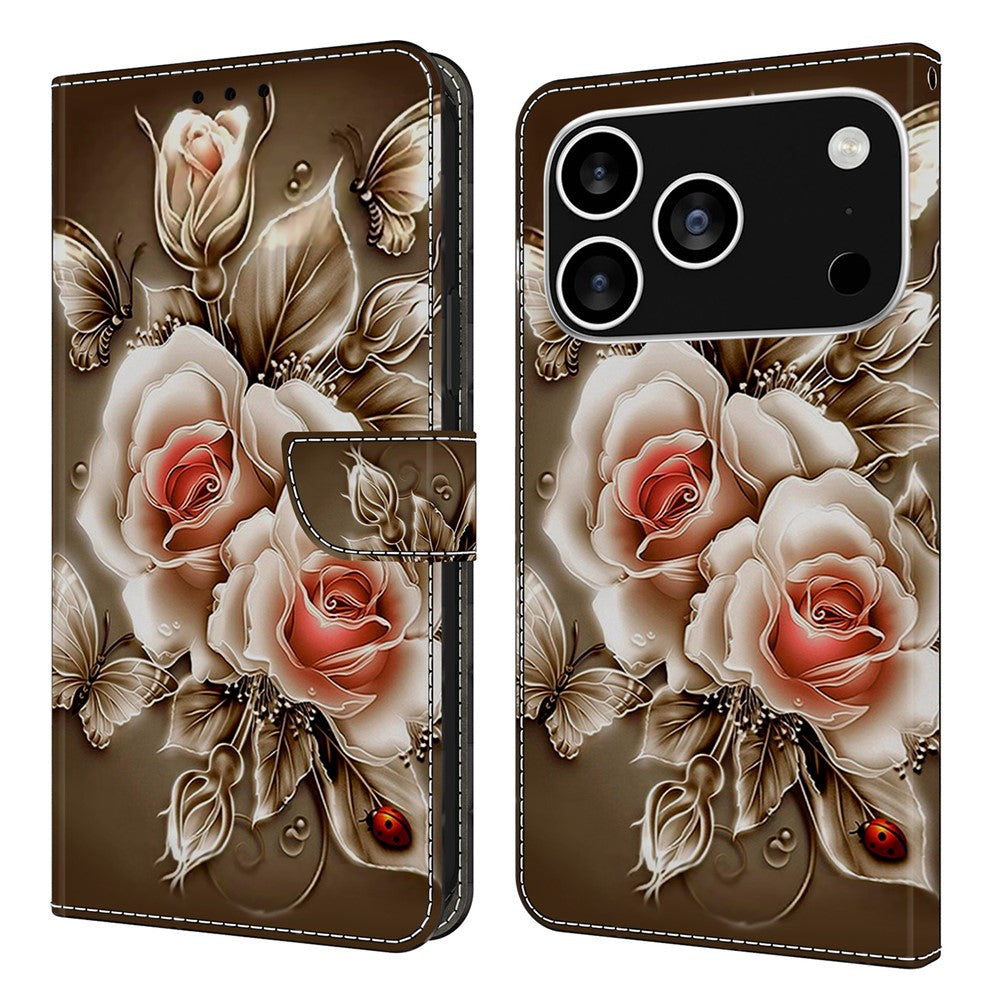 For iPhone 18 Pro / 17 Pro Case Wallet Stand Pattern Printing PU Leather Flip Phone Cover