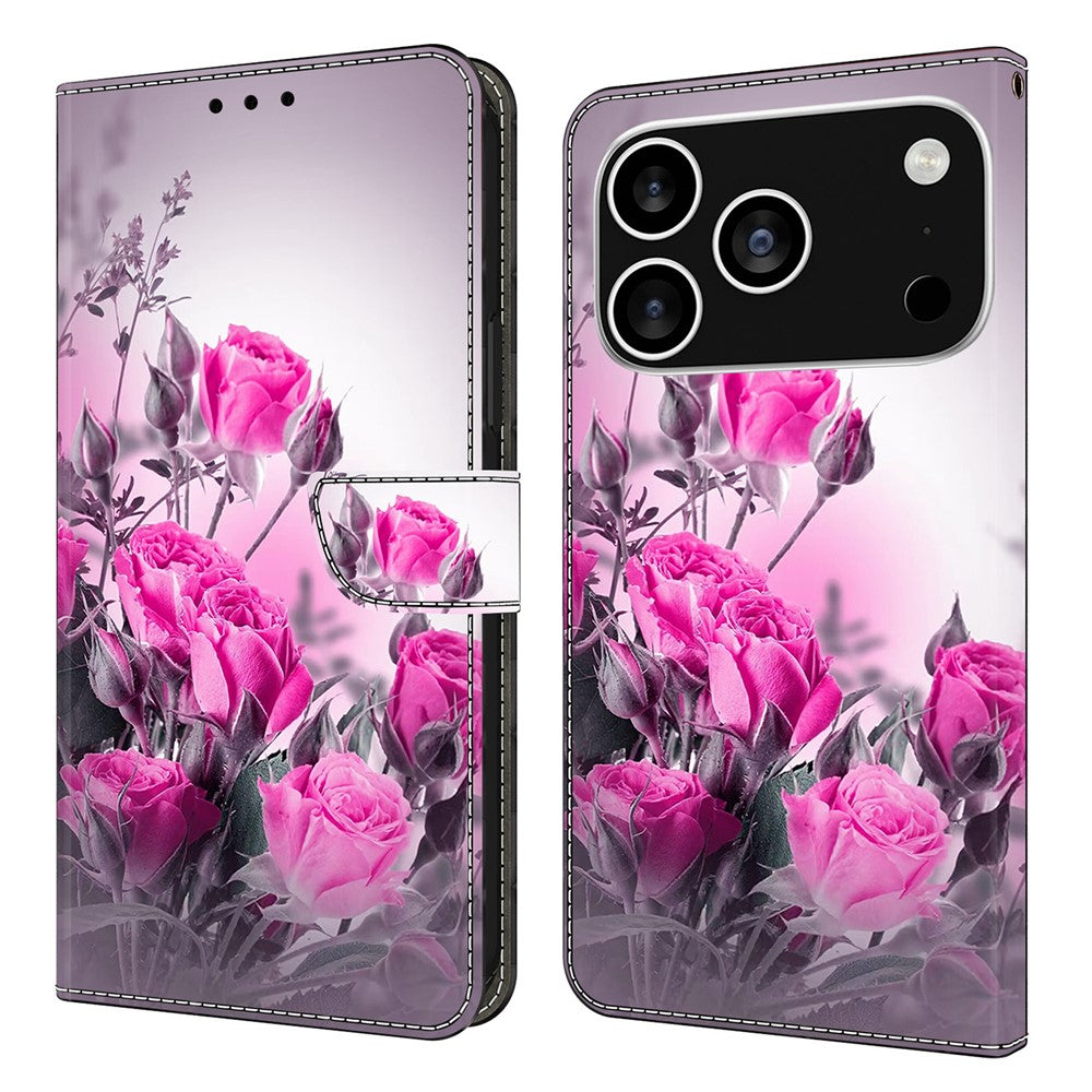 For iPhone 18 Pro / 17 Pro Case Wallet Stand Pattern Printing PU Leather Flip Phone Cover