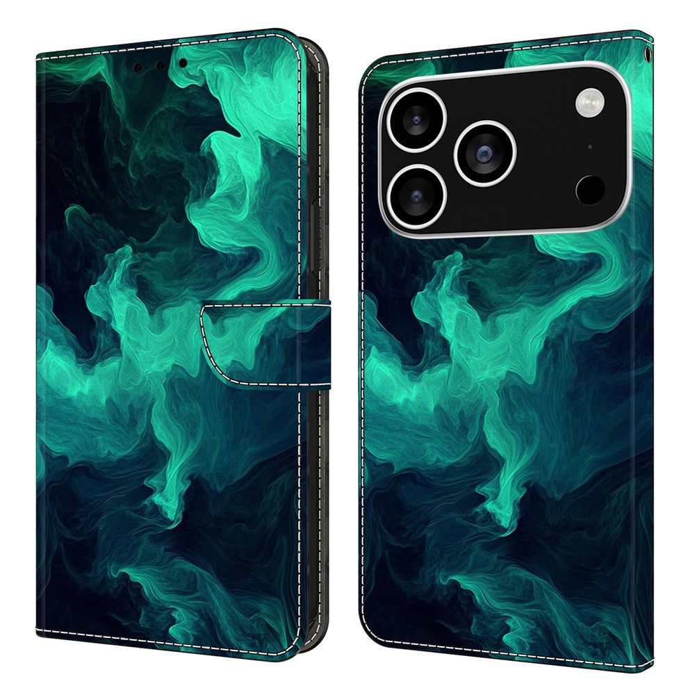 For iPhone 18 Pro / 17 Pro Case Wallet Stand Pattern Printing PU Leather Flip Phone Cover