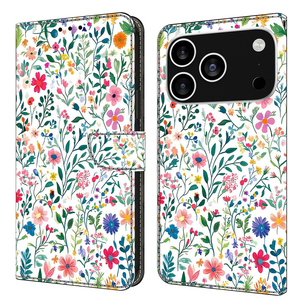 For iPhone 18 Pro / 17 Pro Case Wallet Stand Pattern Printing PU Leather Flip Phone Cover