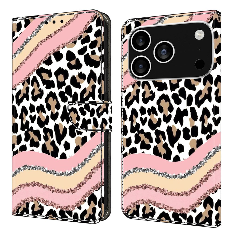 For iPhone 18 Pro / 17 Pro Case Wallet Stand Pattern Printing PU Leather Flip Phone Cover