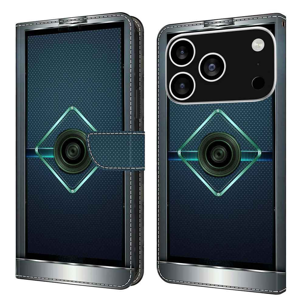 For iPhone 18 Pro / 17 Pro Case Wallet Stand Pattern Printing PU Leather Flip Phone Cover
