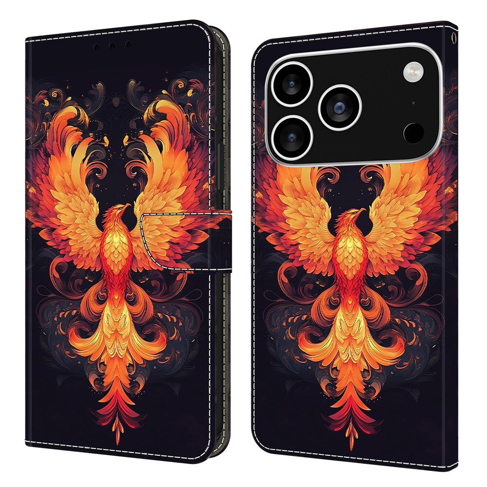 For iPhone 18 Pro / 17 Pro Case Wallet Stand Pattern Printing PU Leather Flip Phone Cover