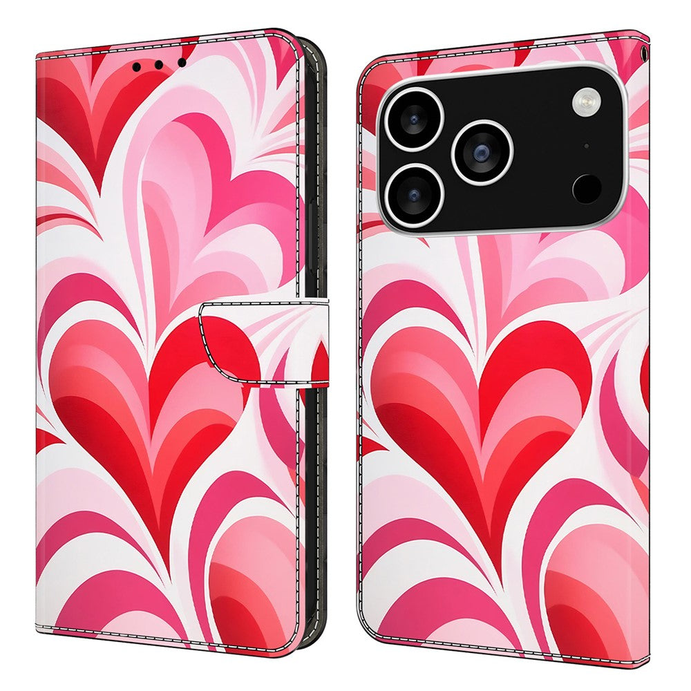 For iPhone 18 Pro / 17 Pro Case Wallet Stand Pattern Printing PU Leather Flip Phone Cover