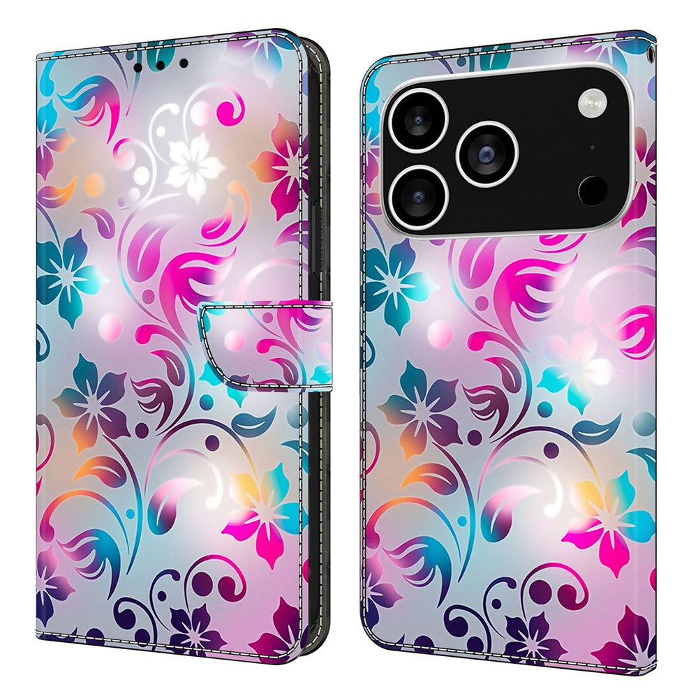 For iPhone 18 Pro / 17 Pro Case Wallet Stand Pattern Printing PU Leather Flip Phone Cover