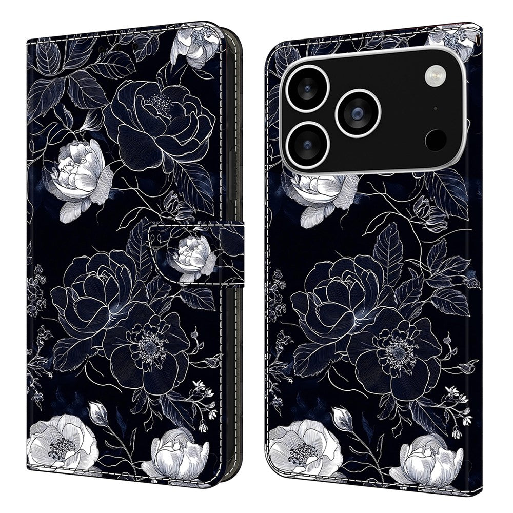 For iPhone 18 Pro / 17 Pro Case Wallet Stand Pattern Printing PU Leather Flip Phone Cover