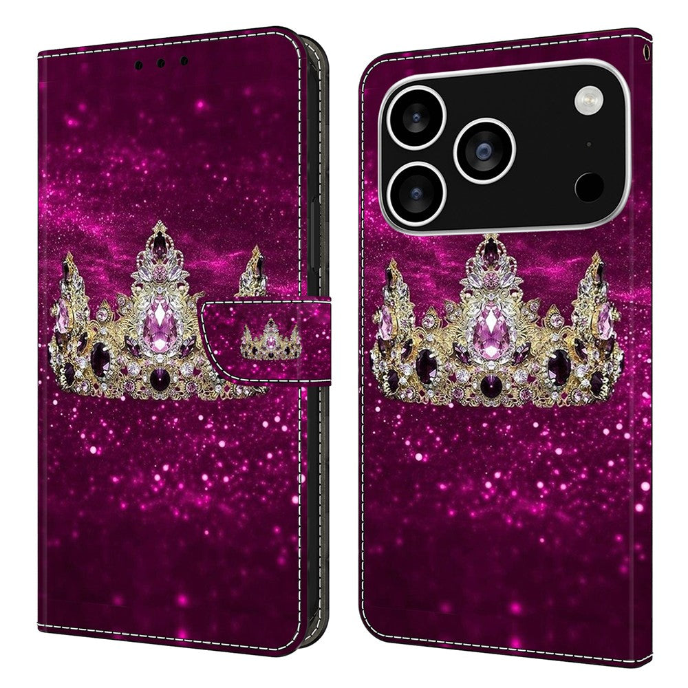 For iPhone 18 Pro Max / 17 Pro Max Case Wallet Stand Pattern Printing PU Leather Flip Phone Cover