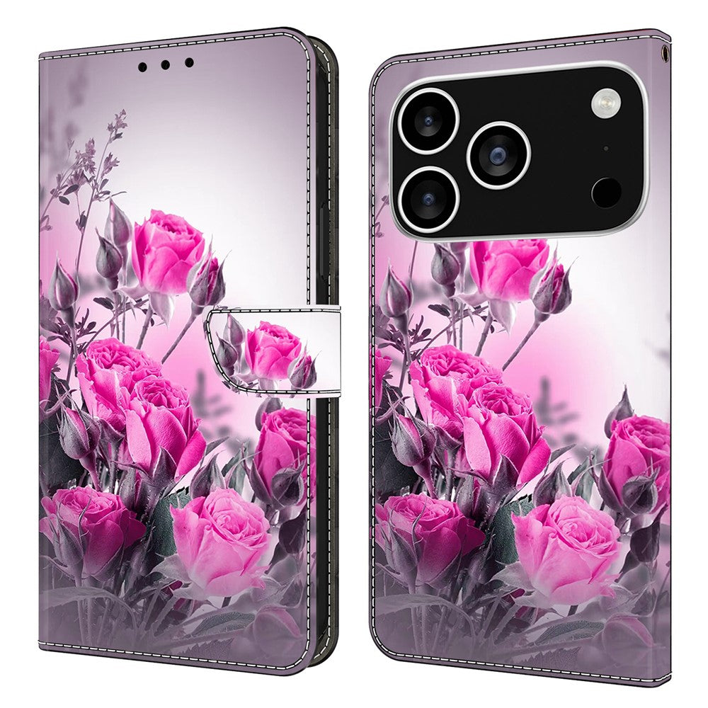 For iPhone 18 Pro Max / 17 Pro Max Case Wallet Stand Pattern Printing PU Leather Flip Phone Cover