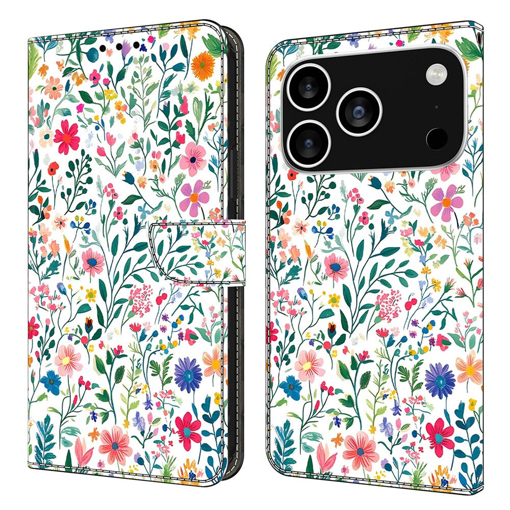 For iPhone 18 Pro Max / 17 Pro Max Case Wallet Stand Pattern Printing PU Leather Flip Phone Cover