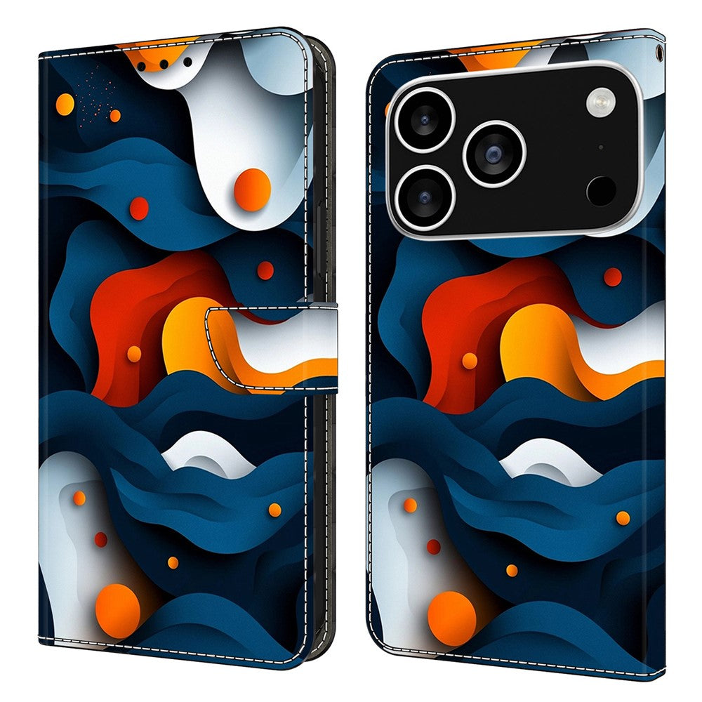 For iPhone 18 Pro Max / 17 Pro Max Case Wallet Stand Pattern Printing PU Leather Flip Phone Cover