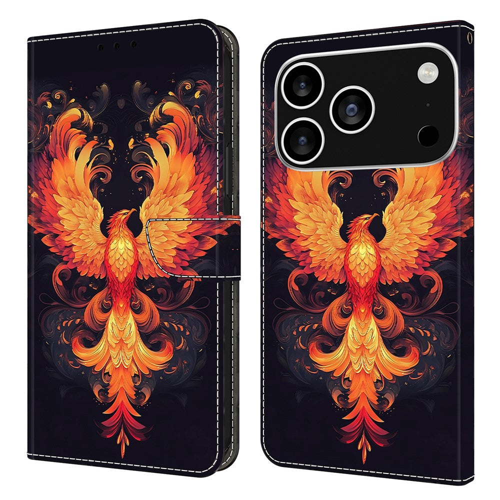 For iPhone 18 Pro Max / 17 Pro Max Case Wallet Stand Pattern Printing PU Leather Flip Phone Cover