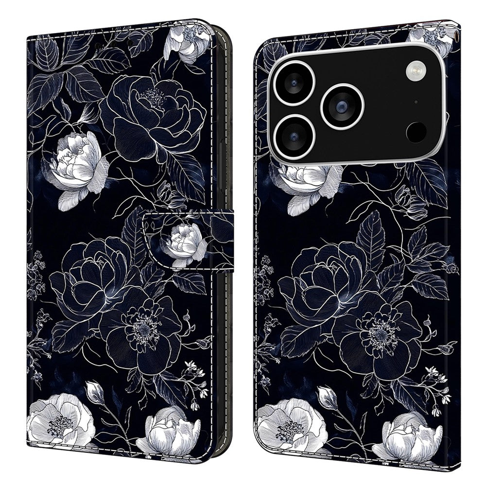 For iPhone 18 Pro Max / 17 Pro Max Case Wallet Stand Pattern Printing PU Leather Flip Phone Cover
