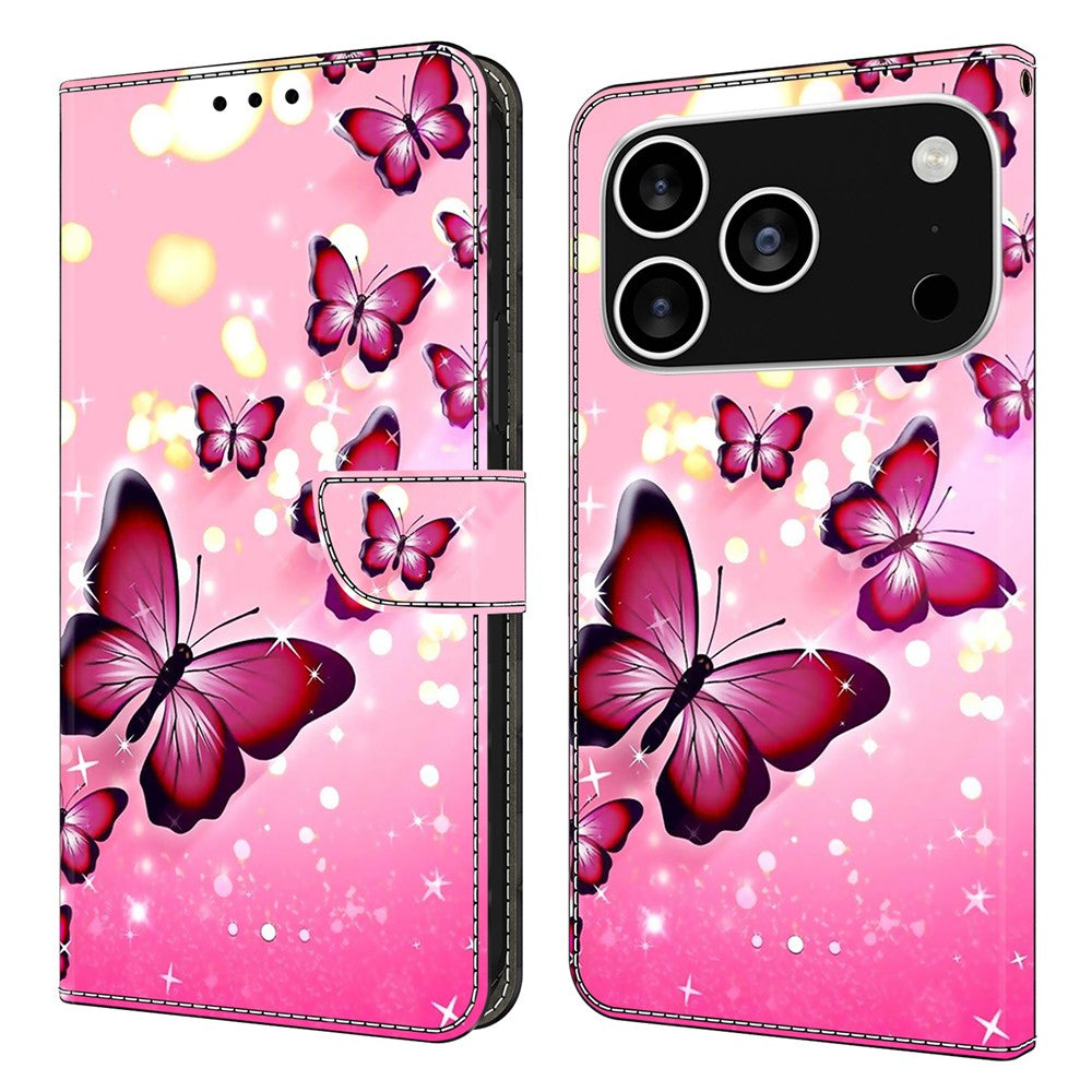 For iPhone 18 Pro Max / 17 Pro Max Case Wallet Stand Pattern Printing PU Leather Flip Phone Cover