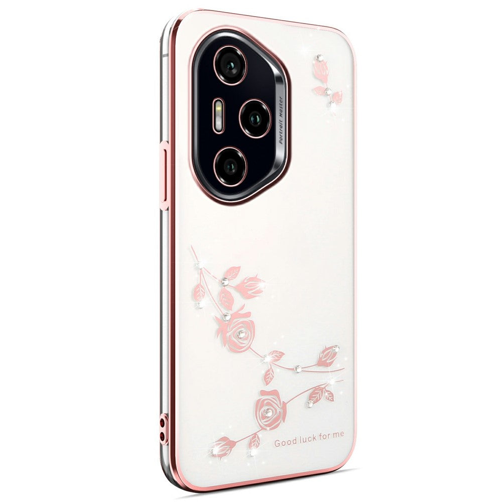 KADEM For Honor 400 Pro 5G (Global) Case Flower Rhinestone Decor TPU Phone Cover