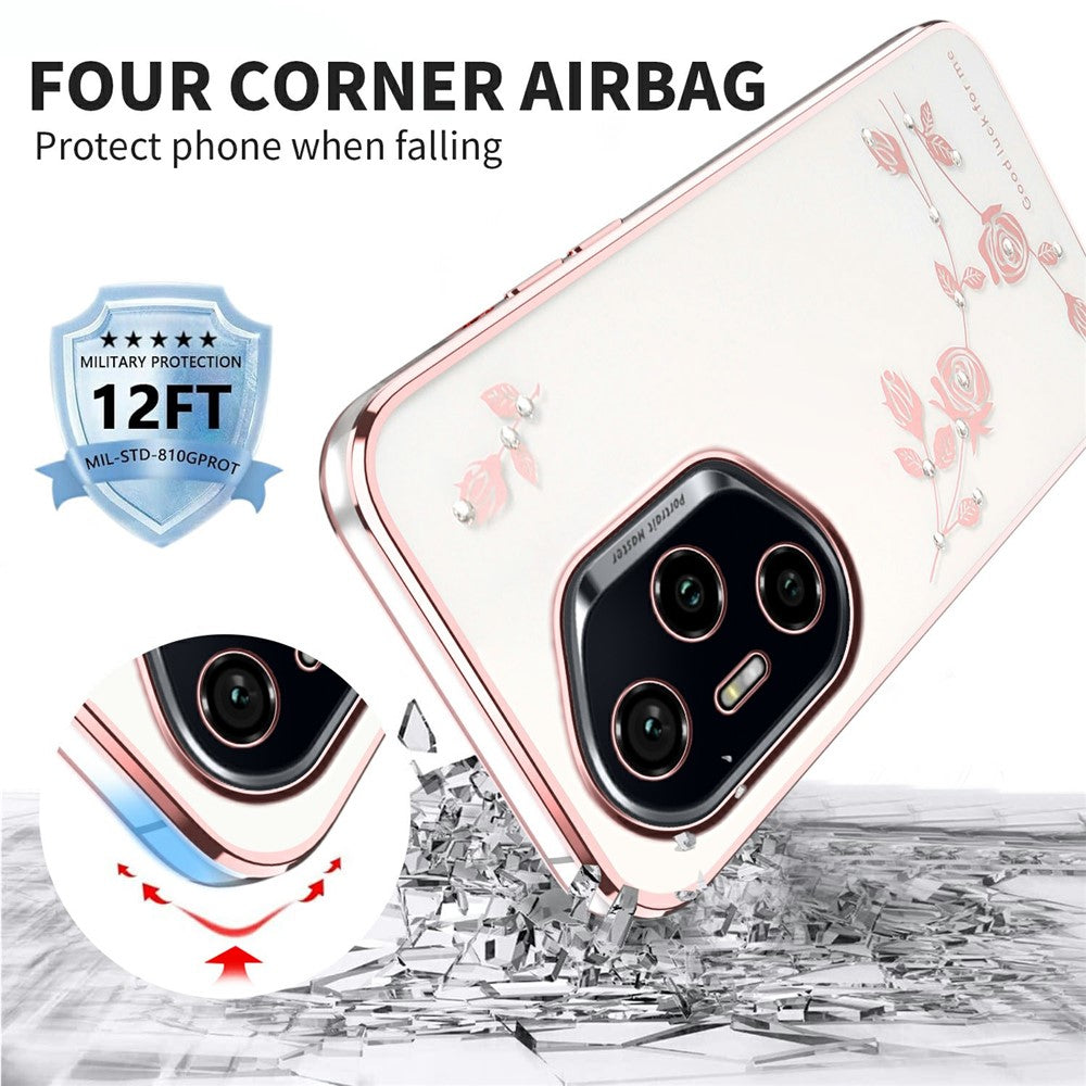 KADEM For Honor 400 Pro 5G (Global) Case Flower Rhinestone Decor TPU Phone Cover