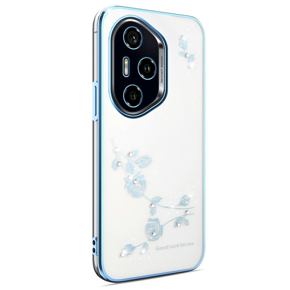 KADEM For Honor 400 Pro 5G (Global) Case Flower Rhinestone Decor TPU Phone Cover