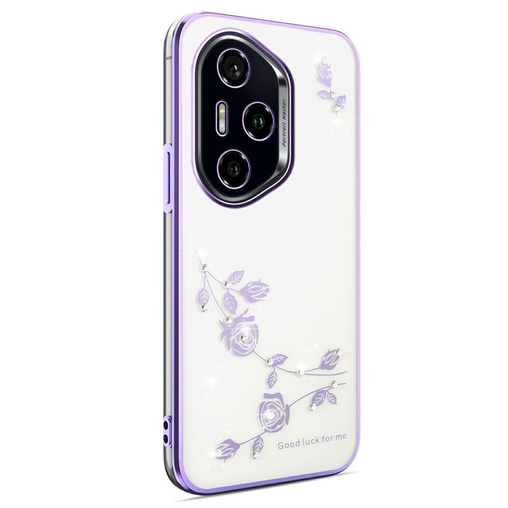 KADEM For Honor 400 Pro 5G (Global) Case Flower Rhinestone Decor TPU Phone Cover