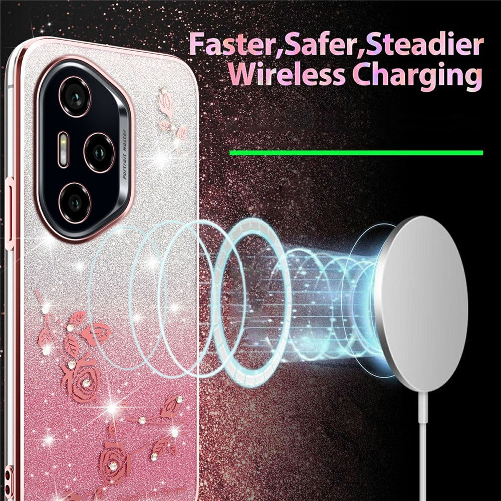 KADEM For Honor 400 Pro 5G (Global) Case Flower TPU Flexible Gradient Phone Cover
