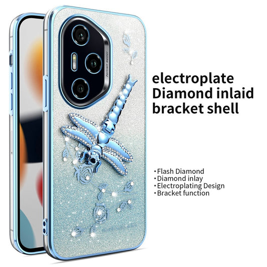 Honor 400 Pro 5G (Global) Handyhülle – KADEM Libelle Ständer TPU Blumen Glitzer