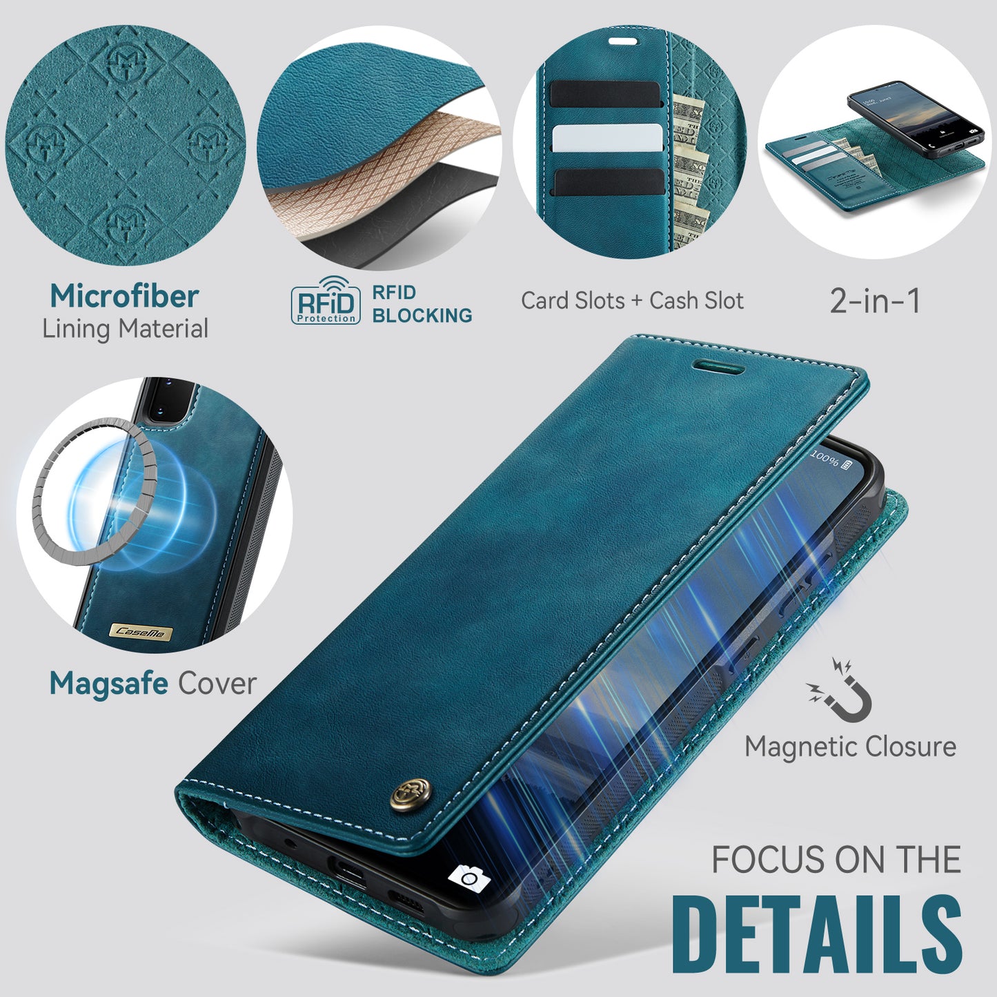 Galaxy S20 4G/5G Wallet-Hülle – Kompatibel mit MagSafe mit RFID-Blockierung