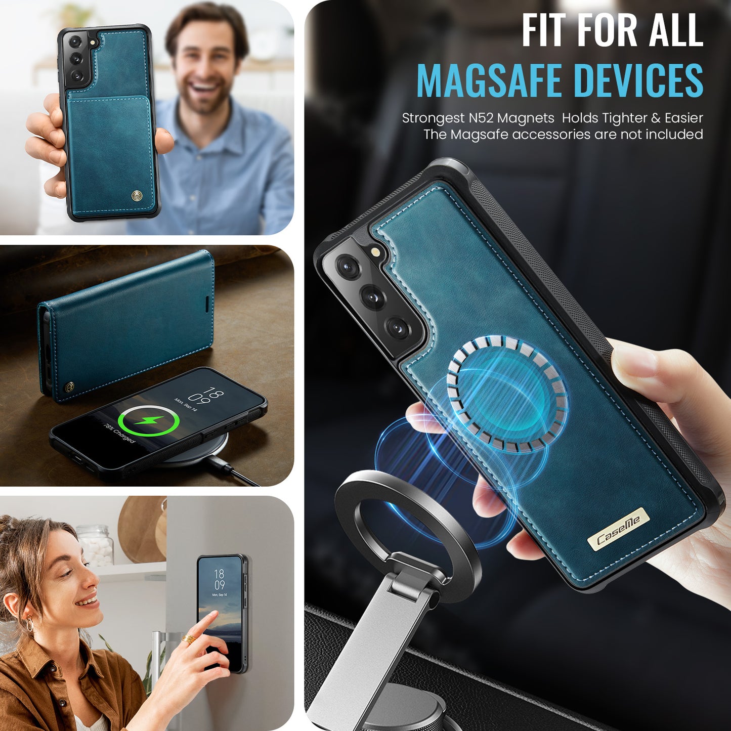 Galaxy S21 FE 5G Wallet-Hülle – Kompatibel mit MagSafe mit RFID-Blockierung