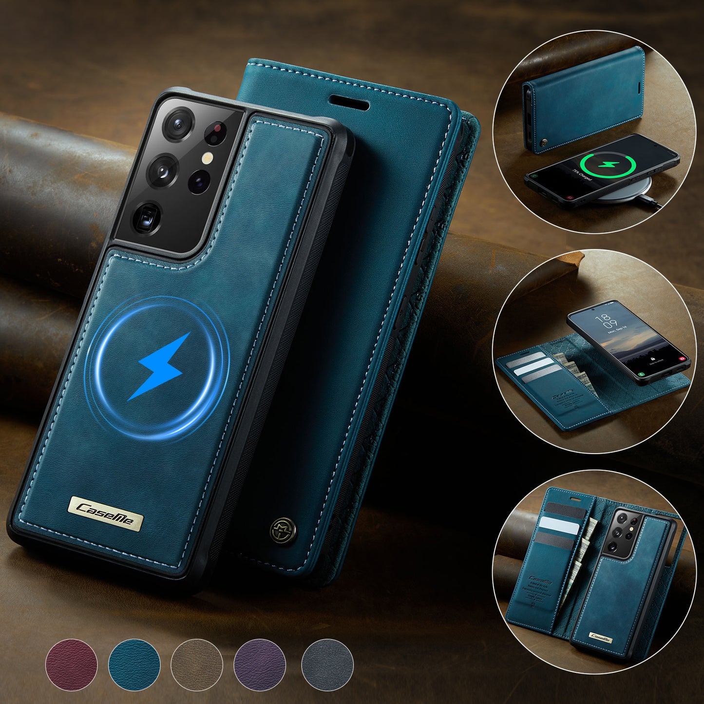 Galaxy S21 Ultra 5G Wallet-Hülle – Kompatibel mit MagSafe mit RFID-Blockierung