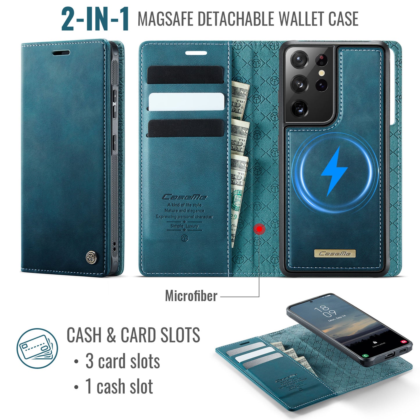 Galaxy S21 Ultra 5G Wallet-Hülle – Kompatibel mit MagSafe mit RFID-Blockierung